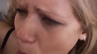 Pretty Blonde Teen Receives Rough Face Fucking