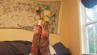 Blonde bare feet and high heels
