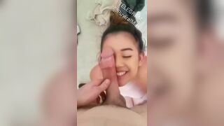 Chinita sucking the cock of her schoolmate