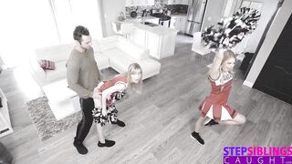 Cheerleading StepSis And BFF Make Me Cum On Their Pom Poms S10:E9