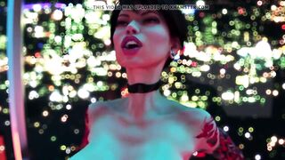 Hot 3D shemale pleasures herself