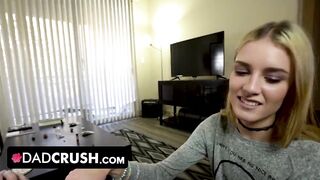 Dad Crush - Perv Stepdad Spies On His Teen Stepdaughters And Makes Them Sit On His Throbbing Cock