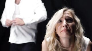 Mormongirlz -Shy blond gets spitroasted by Two men in church