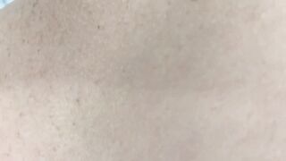 A lot of semen during ejaculation on depilation