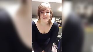 Chubby girl poses in her spandex spandex catsuit