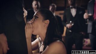 Pure taboo slut humiliated by businessmen -public fuck