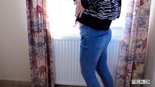 risky orgasm at the window of a motel