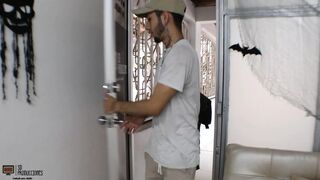 Hard sex in the bathroom with my wife's horny - Spanish Porn
