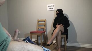 Arab wife got mad at me - I flashed and masturbated my dick in front of her
