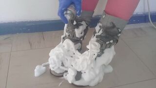 Fun with grey boots