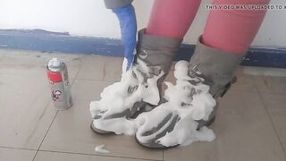 Fun with grey boots