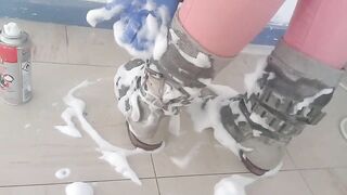 Fun with grey boots
