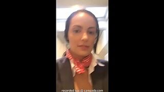 Flight attendant uses in-flight wifi to cam on camsoda!