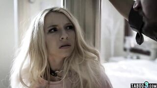Tiny titted teen punished for partying by old stepdaddy