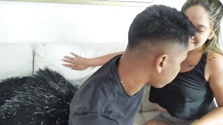 My horny stepsister wants me to suck her tight pussy.