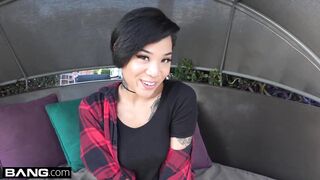 Honey Gold petite blasian babe quivers and cums