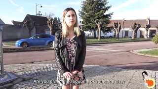Blond teen Juliette with small tits has hardcore anal sex