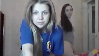 Two cute looking teens undressing on webcam