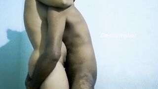 Tamil couple enjoyed sex in Desi standing position