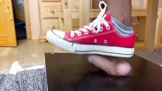 Ball crush with red Converse Chucks