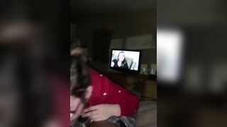 White Librarian sucks BBC cock