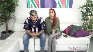Cute redhead with nice tits gets fucked by boyfriend