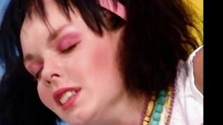 Retro action with brunette teen pounded by a big strong cock