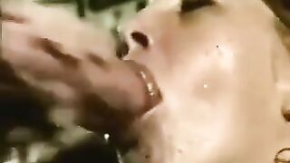 Girl sucks off huge dick