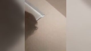 Girl fucking guy with 12 " strapon