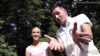 HUNT4K. Fuck with blonde makes hunter's dick ejaculate on...