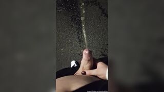 Very risky drinking Pee in the middle of the street
