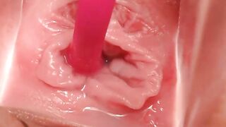 Sexy girls uses speculum and vibrator