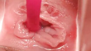 Sexy girls uses speculum and vibrator