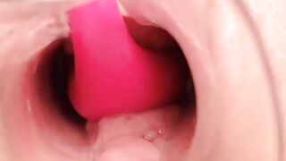 Sexy girls uses speculum and vibrator