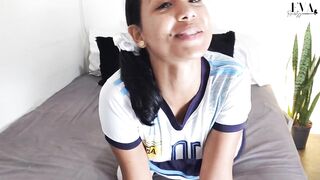 Cheerleader girlfriend pray by sex