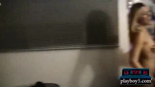 College dorm room party with sexy teens turns orgy