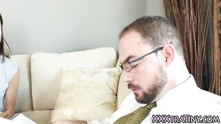 Small teen babe railed