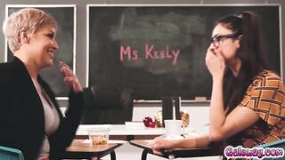 Eliza Ibarra and Ryan Keely shared nerdy lesbian fucking