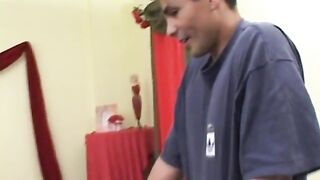 Big dick guy gets sucked by sexy younger slut