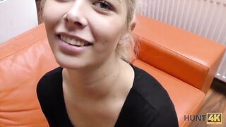 Blonde stops fighting with BF because stranger gives money