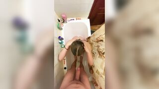 I pissed on the blonde's face and hair then facefacked her