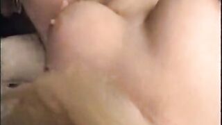 Busty Heather riding on white cock