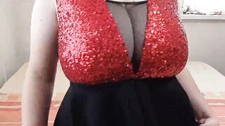 Beautiful big breasts in an evening gown - DepravedMinx