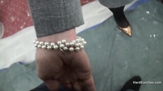 Skinny mature cocksucker also takes anal