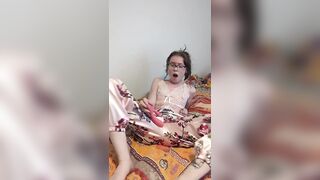 Petite adorable slut in pjs got super horny - cum countdown + lace panty tasting
