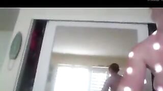 Redheaded pixie girl bates on webcam
