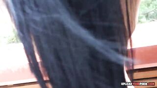 Juicy horny teen enjoys teasing the camera