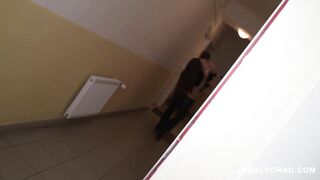 Skinny teen slut Stephanie Moon has her asshole broken in dp threesome