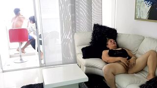 I catch my horny stepmother masturbating.