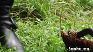 Lesbian Huntress Caught Young Brunette In The Woods